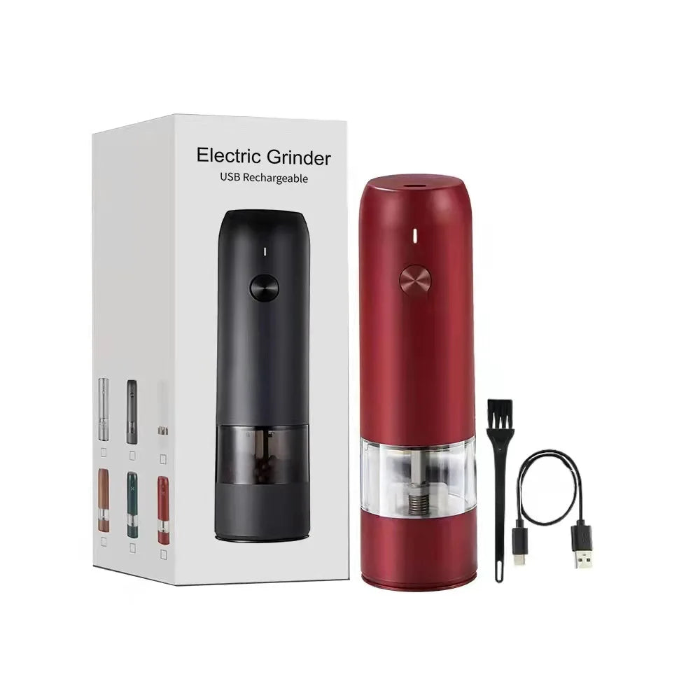 Rechargeable Electric Salt & Pepper Grinder – Adjustable Coarseness with LED & USB-C
