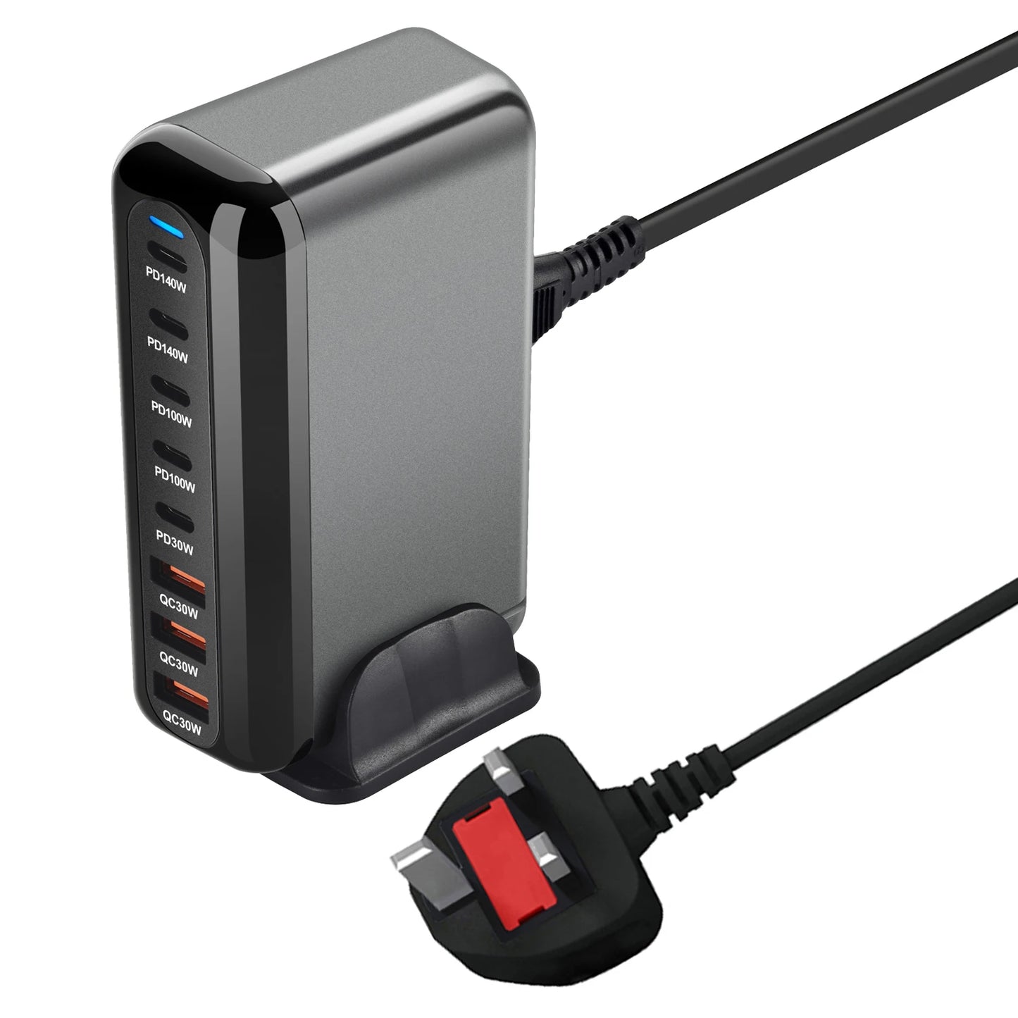 GaN Fast Charger 140W – USB-C PD 3.0 Multi-Port Desktop Charger