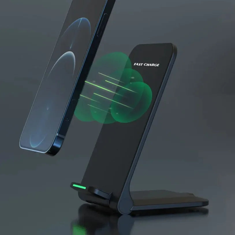 VIKEFON Fast Wireless Charger Stand 30W with Dual-Coil & Foldable Design