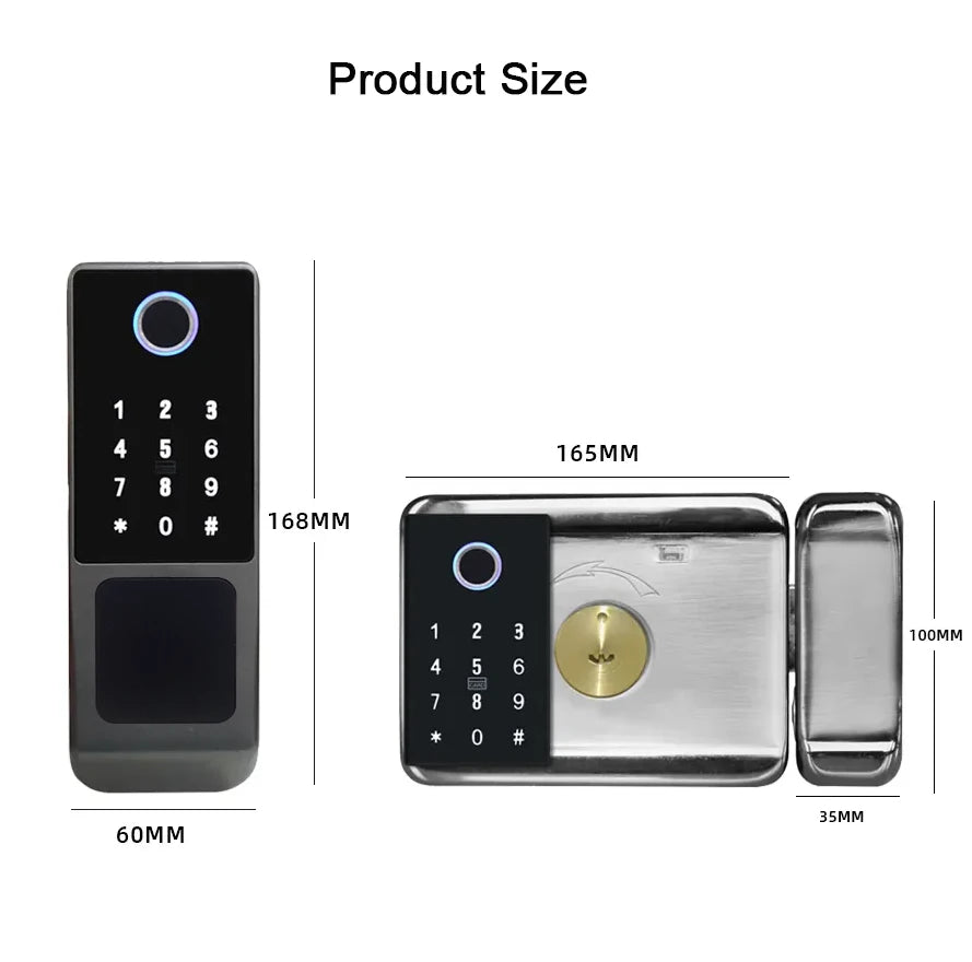 G23 Waterproof Smart Gate Lock – Fingerprint, Password, Card & Remote Unlock