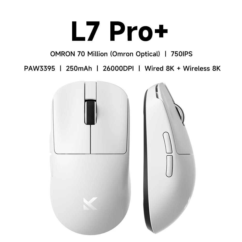 L7 Series Wireless Mouse – PAW3395 Sensor, 8K Receiver, Ultra-Lightweight