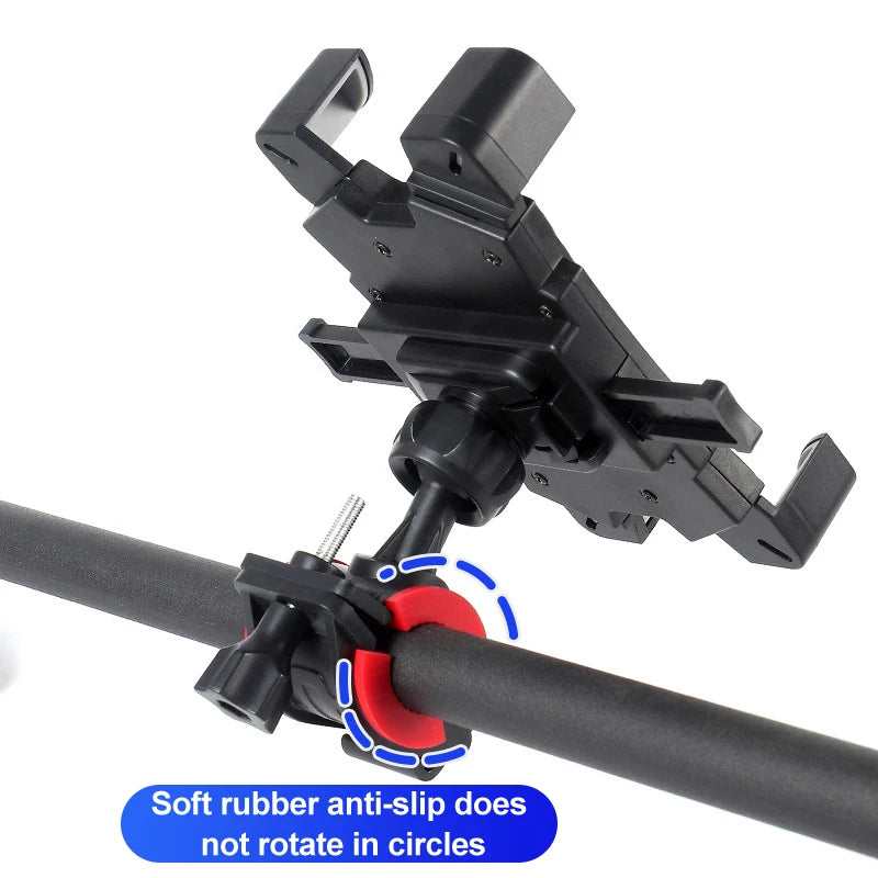 HONGDAK 360° Bicycle Phone Holder – One-Hand Lock Shockproof Mount (4.7–7.2″)