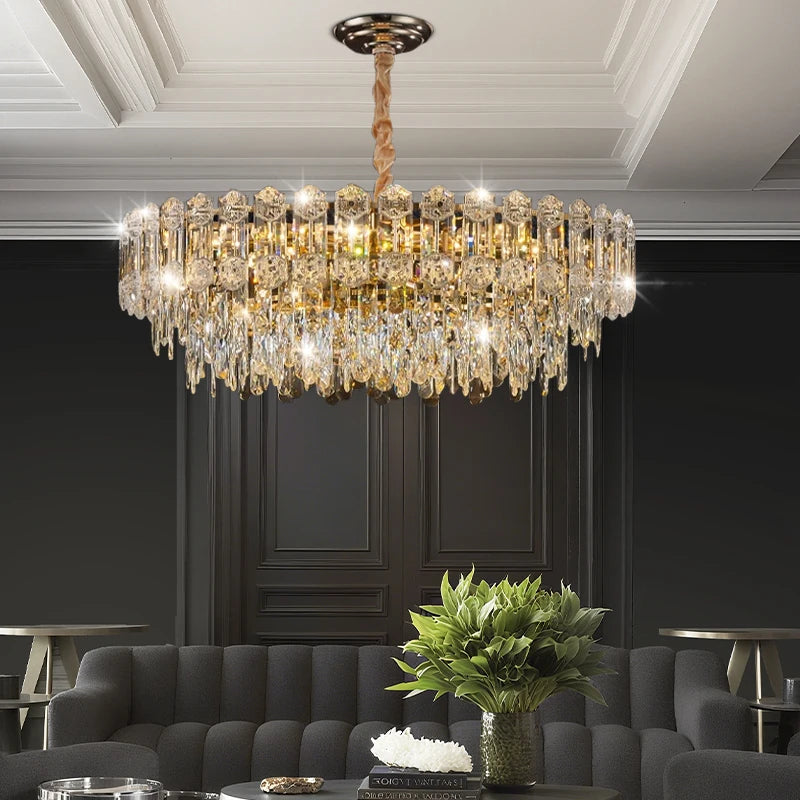 LUDOVICA Crystal LED Chandelier | Elegant Pendant Light for Bedroom & Dining