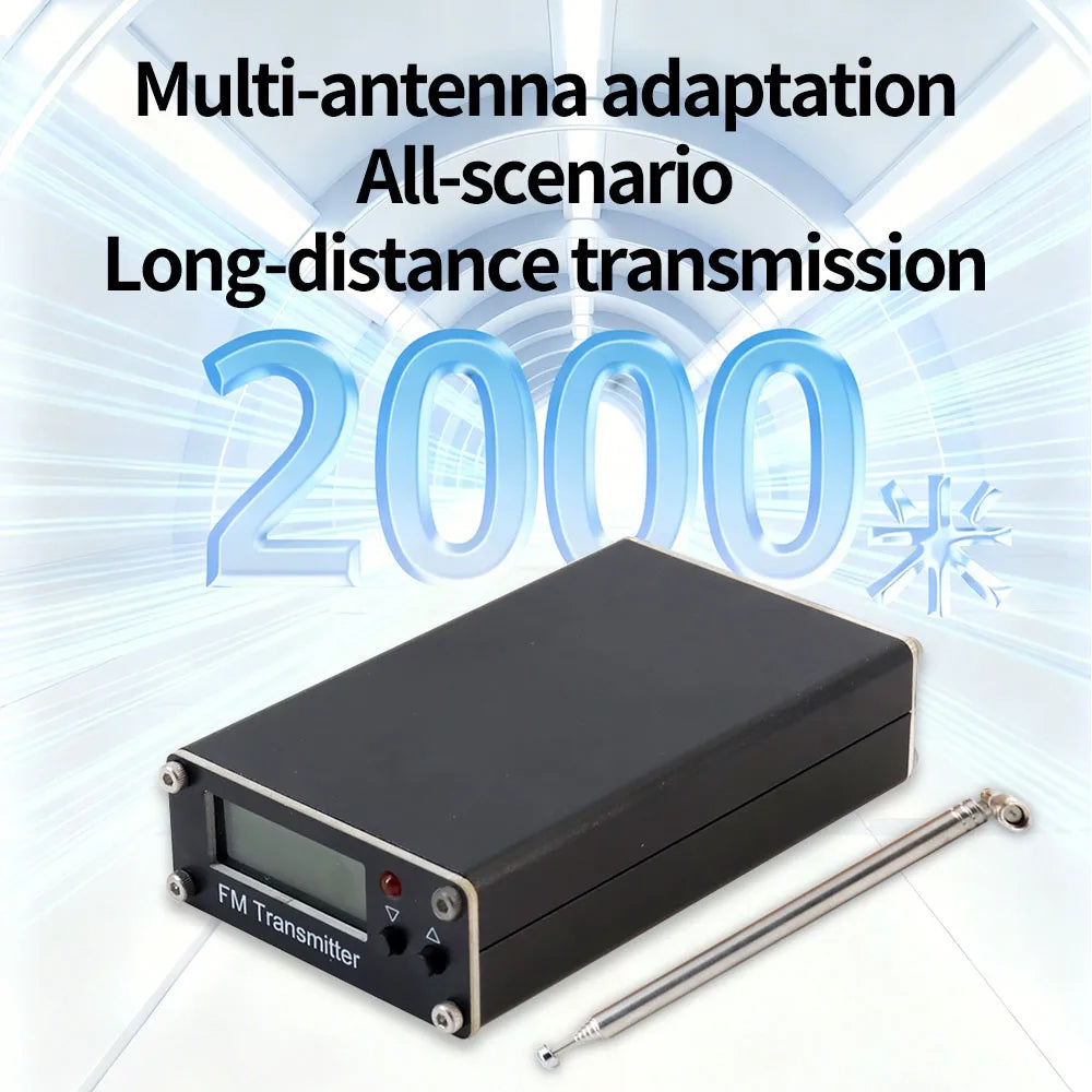 Portable 0.5W Long-Range FM Transmitter – USB-C Powered Mini Broadcast Radio (Up to 2 km, 76–108 MHz)