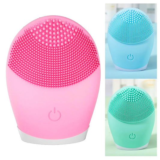 Electric Silicone Facial Cleansing Brush – High-Frequency Vibration Deep Clean & Massage Tool