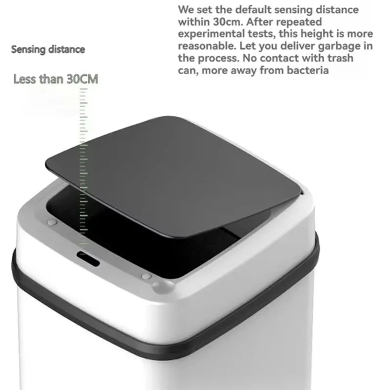 Automatic Trash Can 13L – Touchpad Sensor, Odor Isolation & Quiet Close