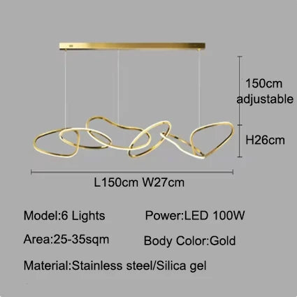 MZXFA Smart LED Pendant Light JLD0190 | Remote Dimmable, Modern Stainless Steel