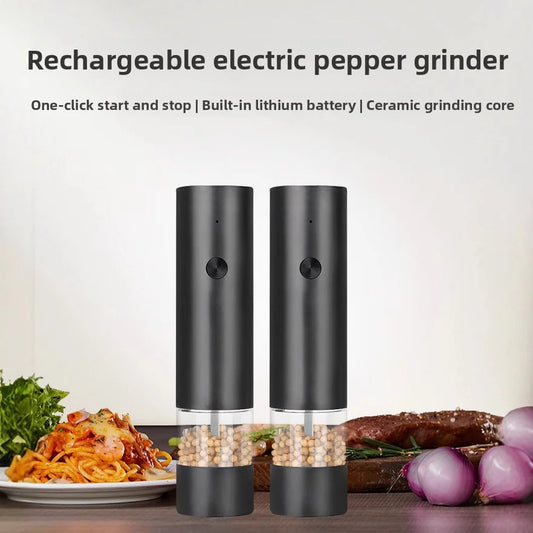 Rechargeable Electric Salt & Pepper Grinder Set – Kitchen Gift