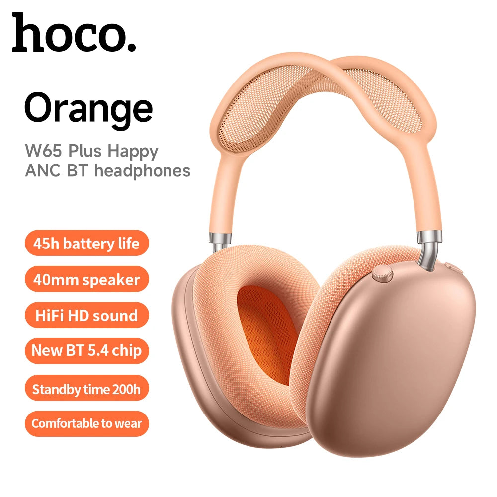 W65 Plus ANC Wireless Headphones – Bluetooth 5.4, 45H Playtime, Mic