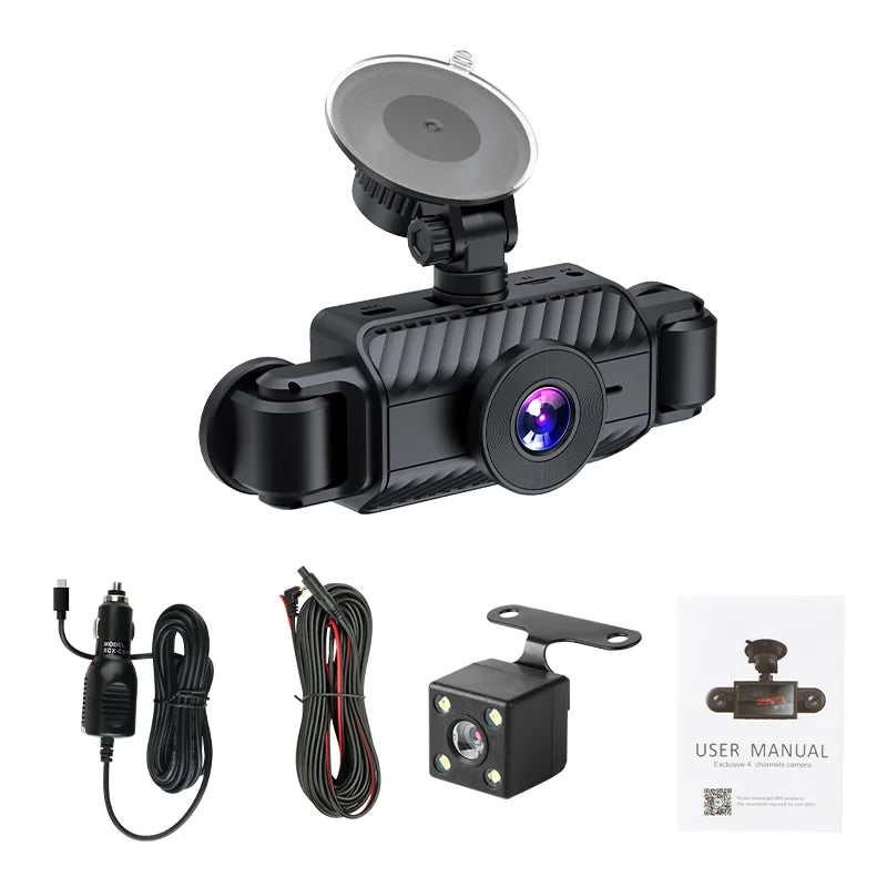 srnubi 4K Dual Dash Cam – Front & Rear Car DVR with Touch Screen, Night Vision & Parking Monitor