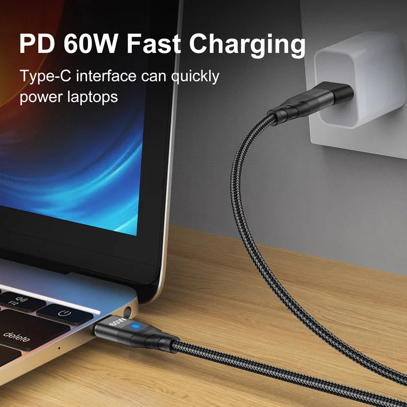 Nylon Braided 6-in-1 Charging Cable – QC3.0 Fast Charge & Data Sync (3A)