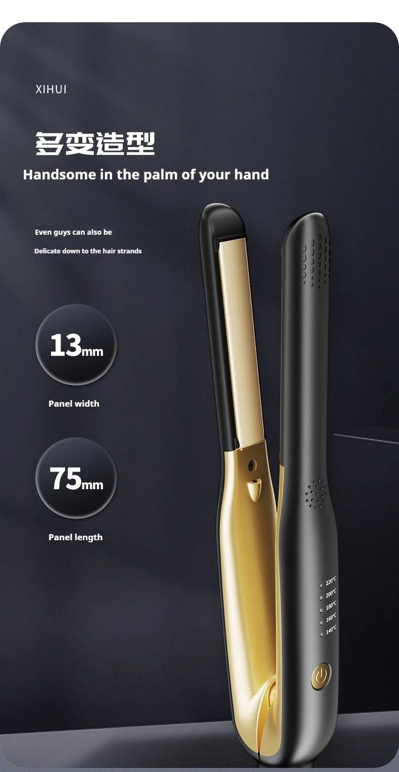 Portable Mini Hair Straightener & Curler – Lightweight Flat Iron with Auto Shut-Off