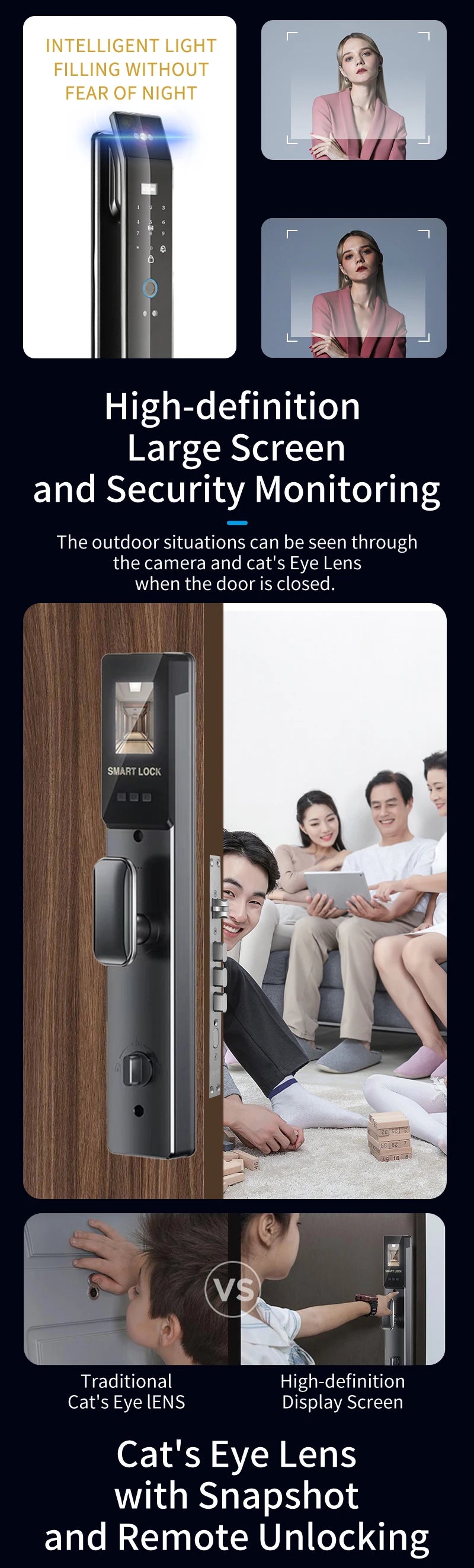 XSDTS D14-XF WiFi Smart Door Lock with Fingerprint & Built-In Doorbell – Tuya App Control