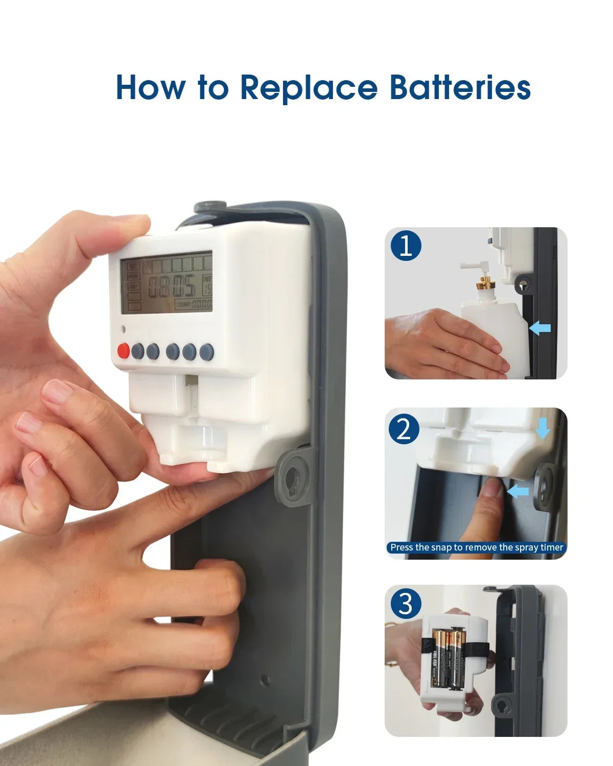 CDWK Automatic Liquid Air Freshener Dispenser – 300ml, No-Drill Wall Mount, LCD Timer