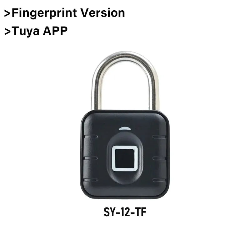SY-12 Smart Fingerprint Padlock – Tuya Bluetooth Digital Lock for Luggage & Lockers