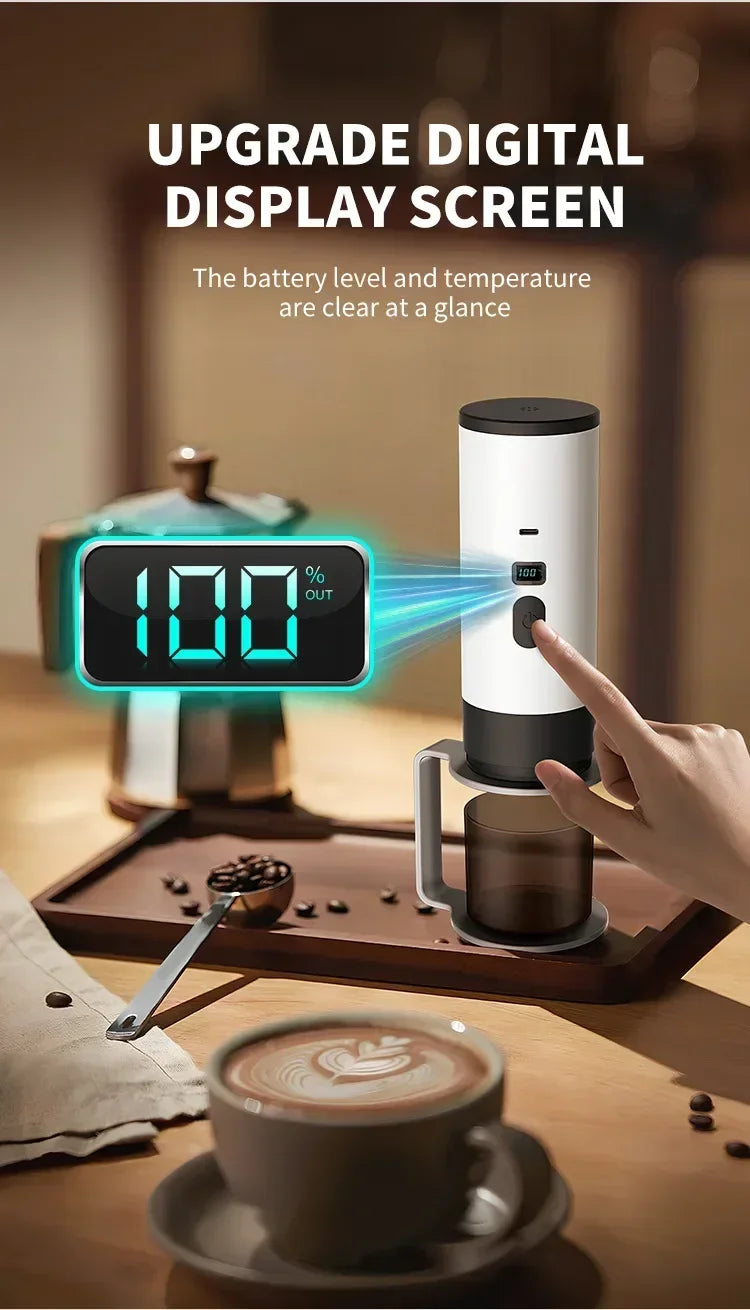 TINSOL Rechargeable Coffee Maker – Wireless Heating, 90ml Water Tank, Camping & Travel Use