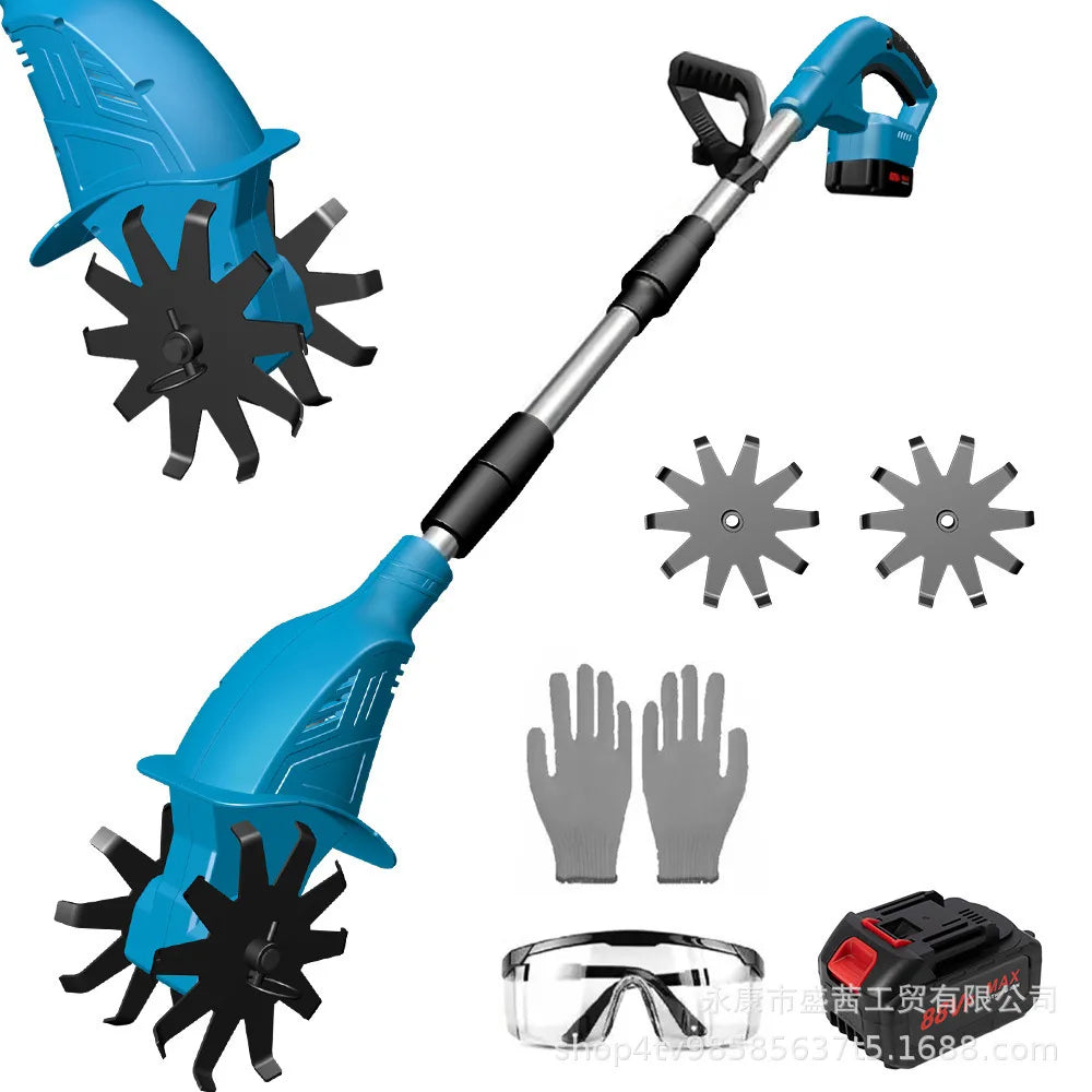 LXXMY Cordless Electric Cultivator 4000W High Power Garden Tiller with Makita Battery