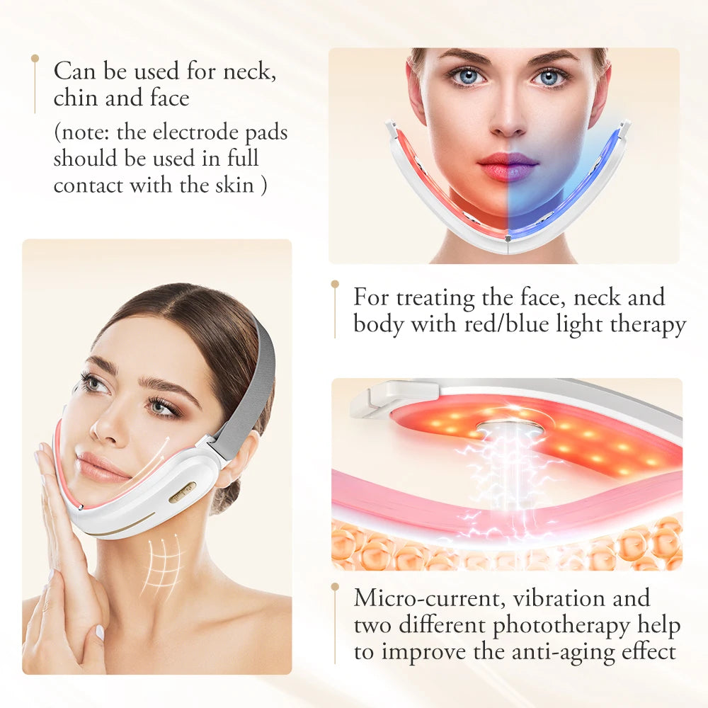 Anlan EMS V-Face Lifting Device – 4-Pole Microcurrent Face Slimming Massager