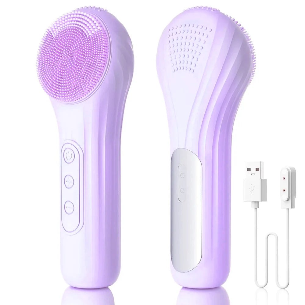 LSHOW Rechargeable Sonic Facial Cleansing Brush with Hot Compress – IPX7 Waterproof Deep Clean & Massage Tool