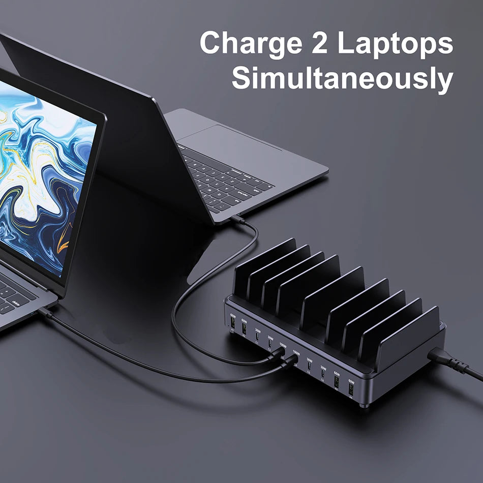 500W GaN Desktop Charging Station – 7 USB-C + 4 USB-A PD Fast Charger for Phones & Laptops