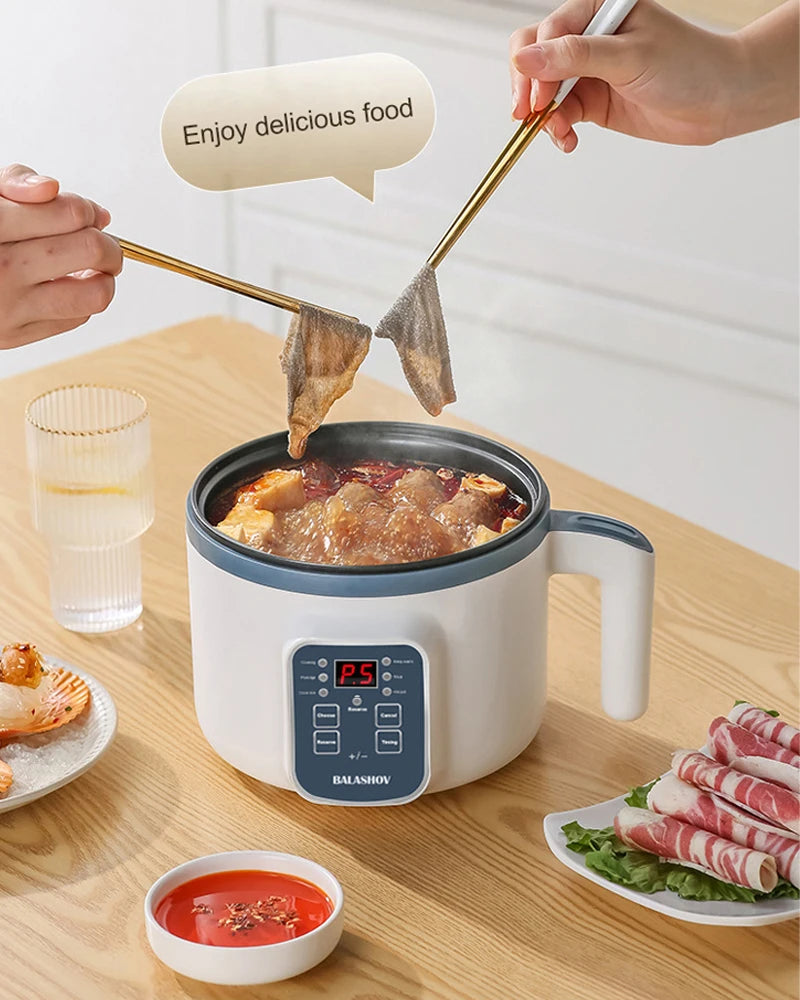 BALASHOV Compact Electric Rice Cooker 1.7L – Non-Stick Inner Pot, Steaming Basket Included