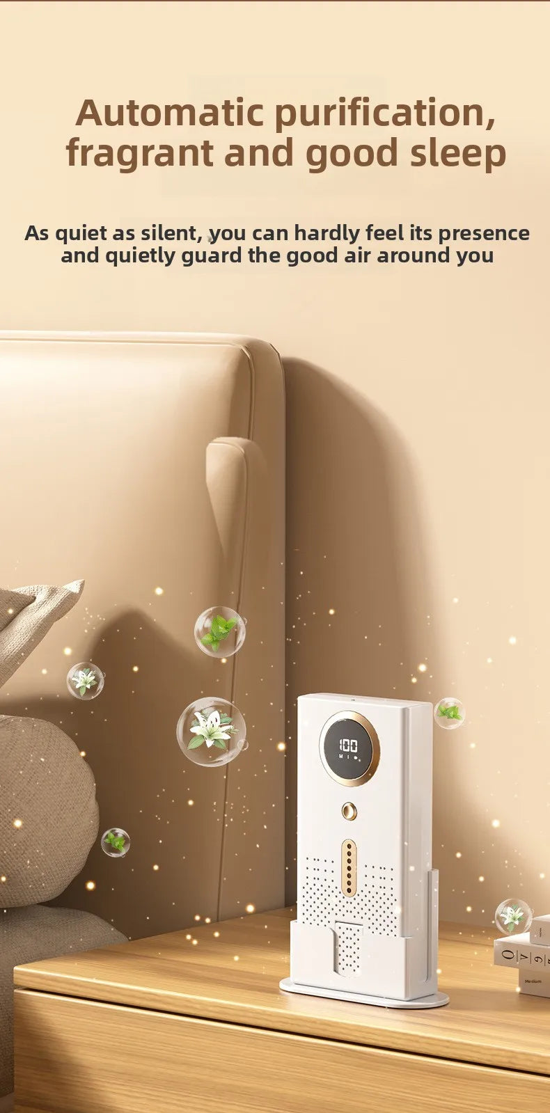 USB Car & Home Air Purifier with Ozone & Negative Ion Deodorization – Silent Touch Control (≤36dB)