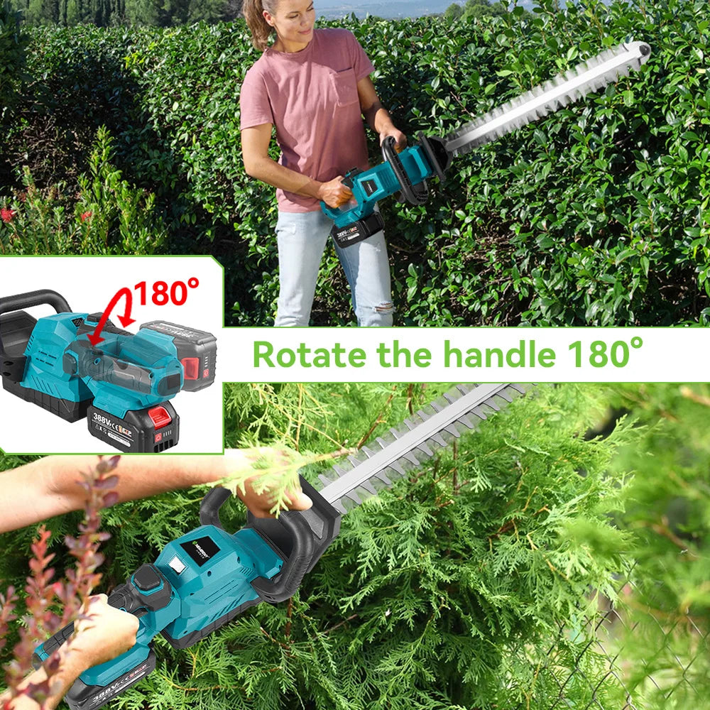 NewBeny Cordless Hedge Trimmer 18-21V – 530mm Dual Blade, 3000RPM Electric Trimmer (No Battery)