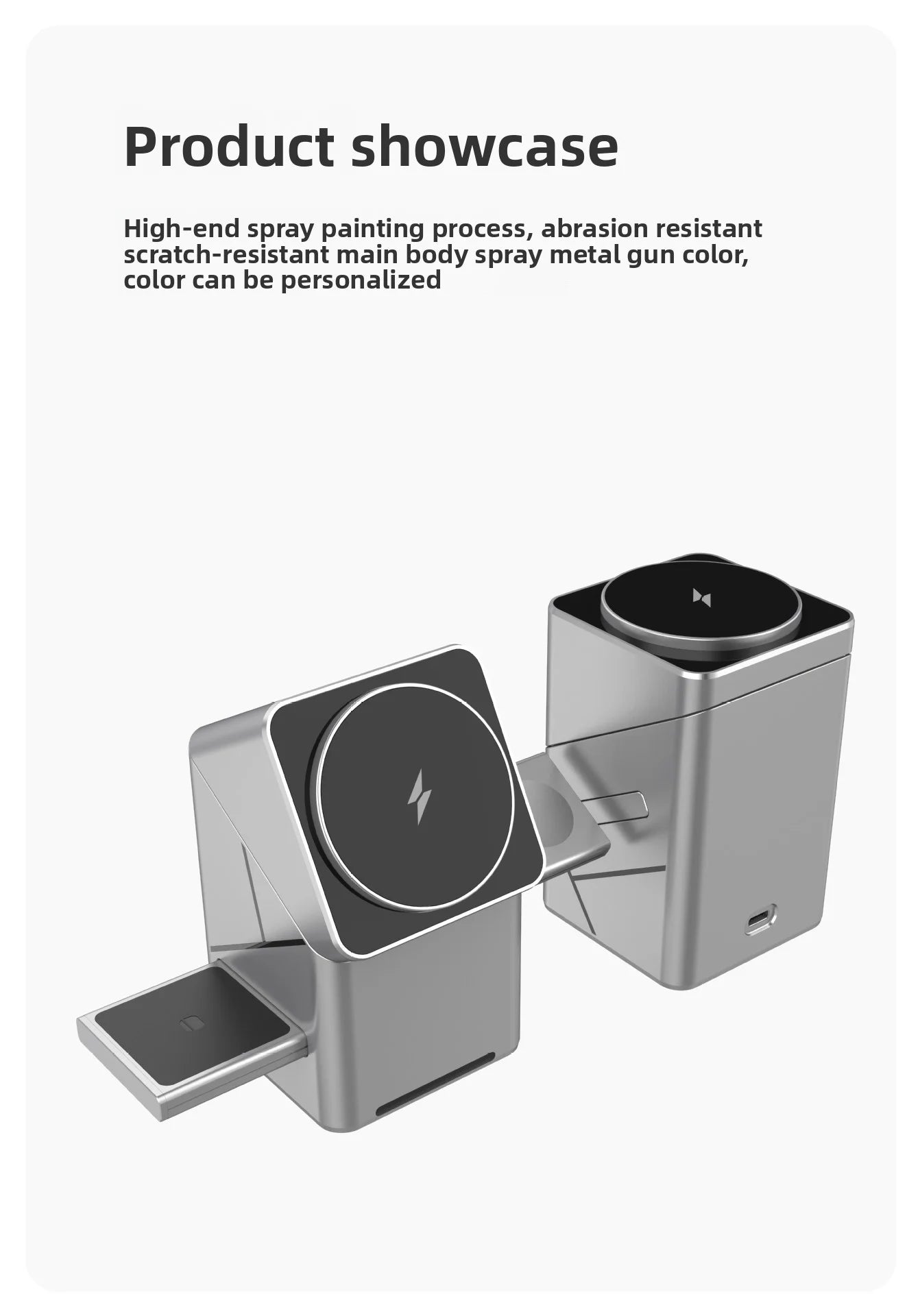 15W Fast Charging 3-in-1  Magic Cube Spin Wireless Charger with Strong Magnetism