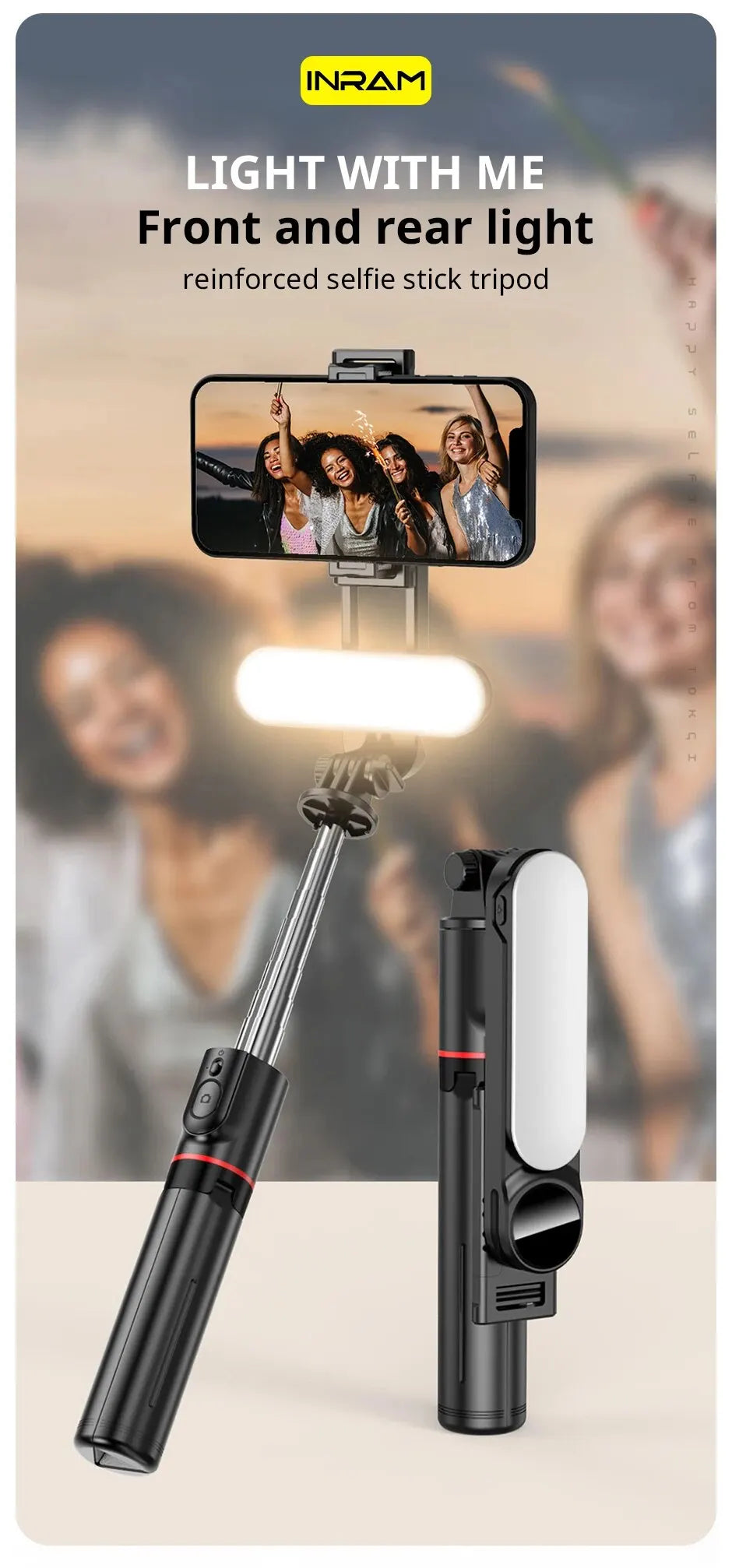 L15 Foldable Bluetooth Selfie Stick with Wireless Remote
