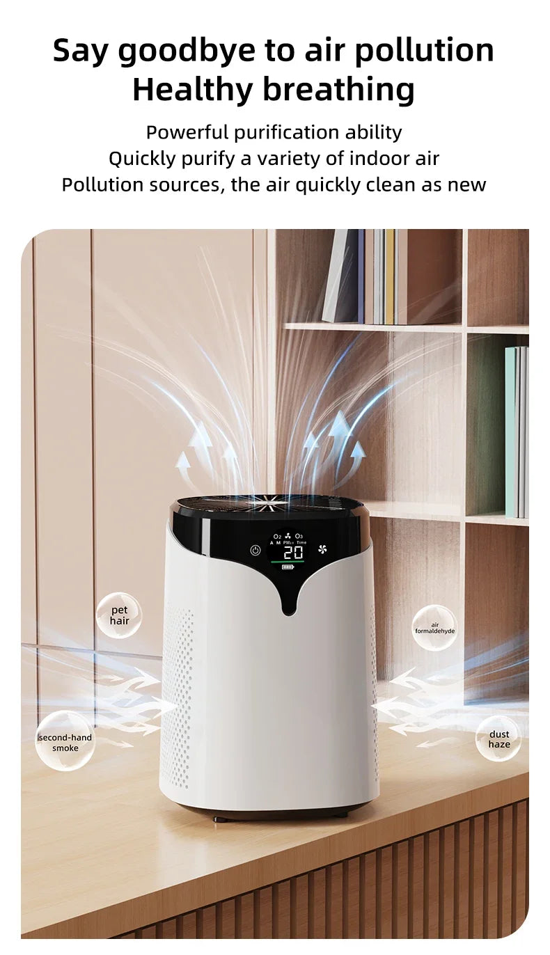 Mini Air Purifier for Bedroom & Office – K10 Ionizer, Formaldehyde Removal, Low Noise