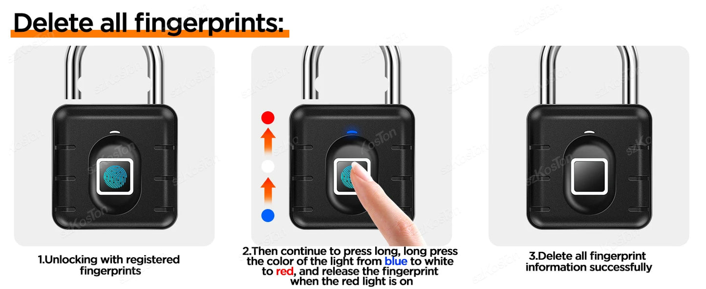 Fingerprint Padlock – IP67 Biometric Keyless Lock for Locker, Luggage & Gate