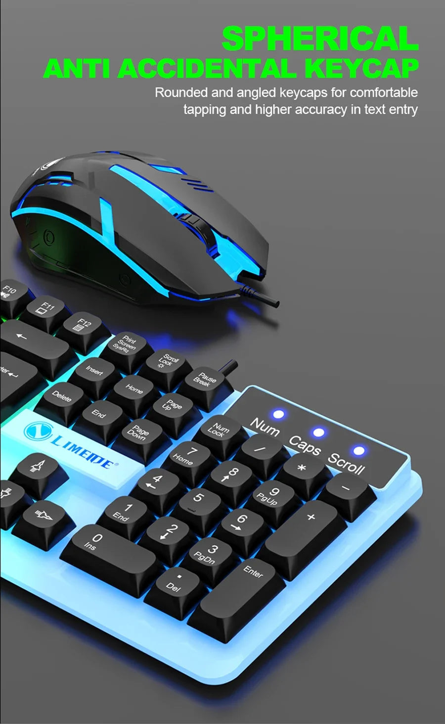 Full-Size 104 Keys Wired Keyboard – Splash-Proof USB Keyboard for PC & Office