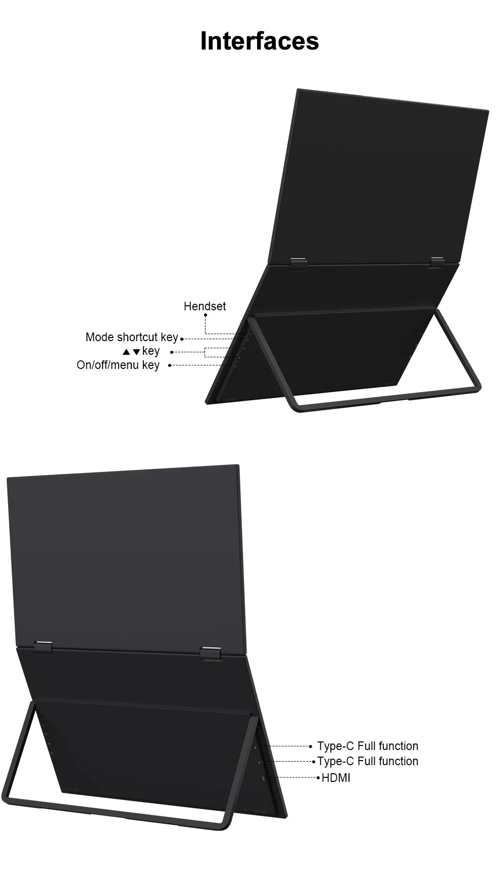 ZEUSLAP Z15W 15.6″ Dual Portable Monitor | FHD 1080P IPS | 100% sRGB | Thunderbolt/USB-C Foldable Screen