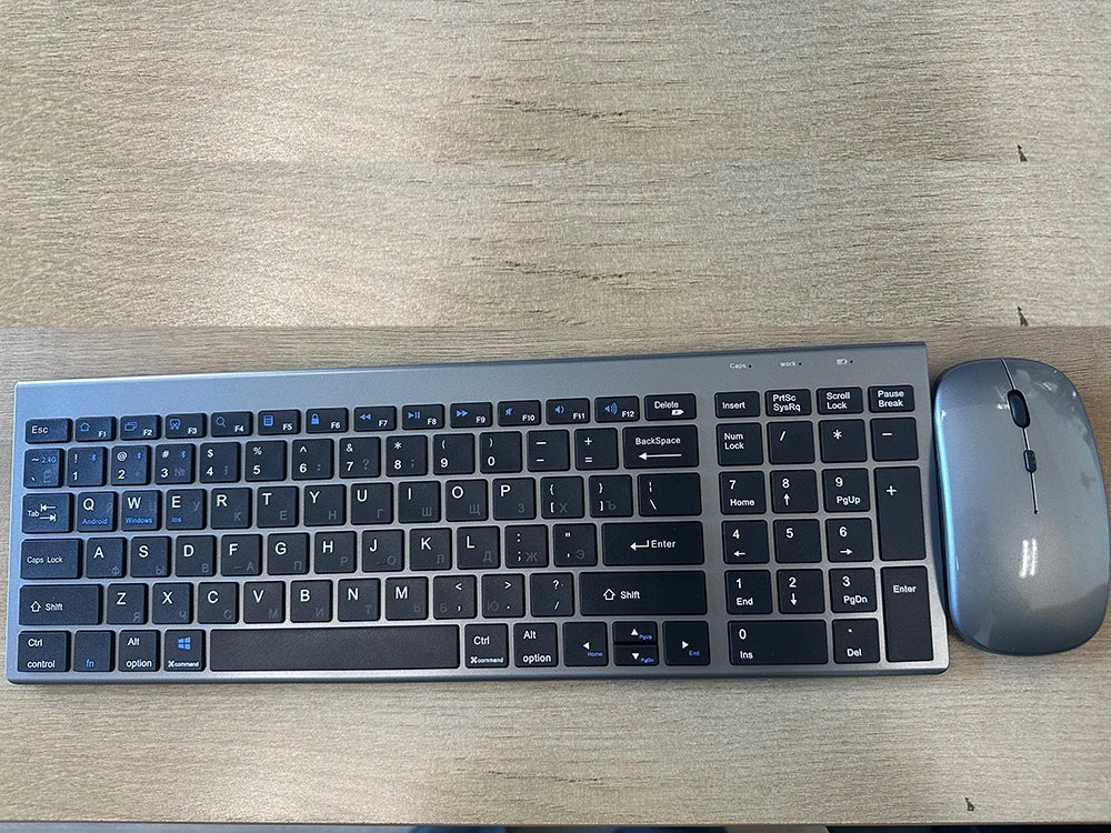 Slim Wireless Keyboard Mouse Set – Multi-Device Bluetooth, USB Receiver