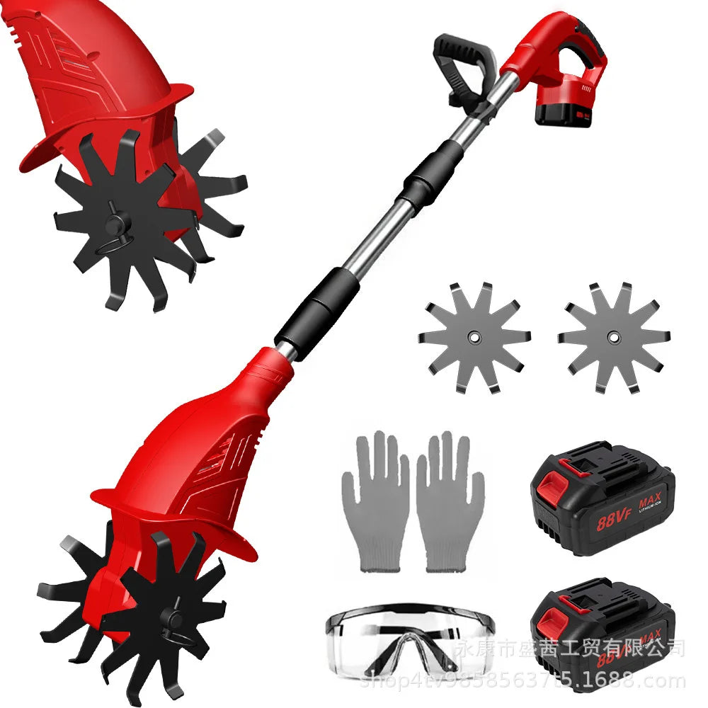 LXXMY Cordless Electric Cultivator 4000W High Power Garden Tiller with Makita Battery