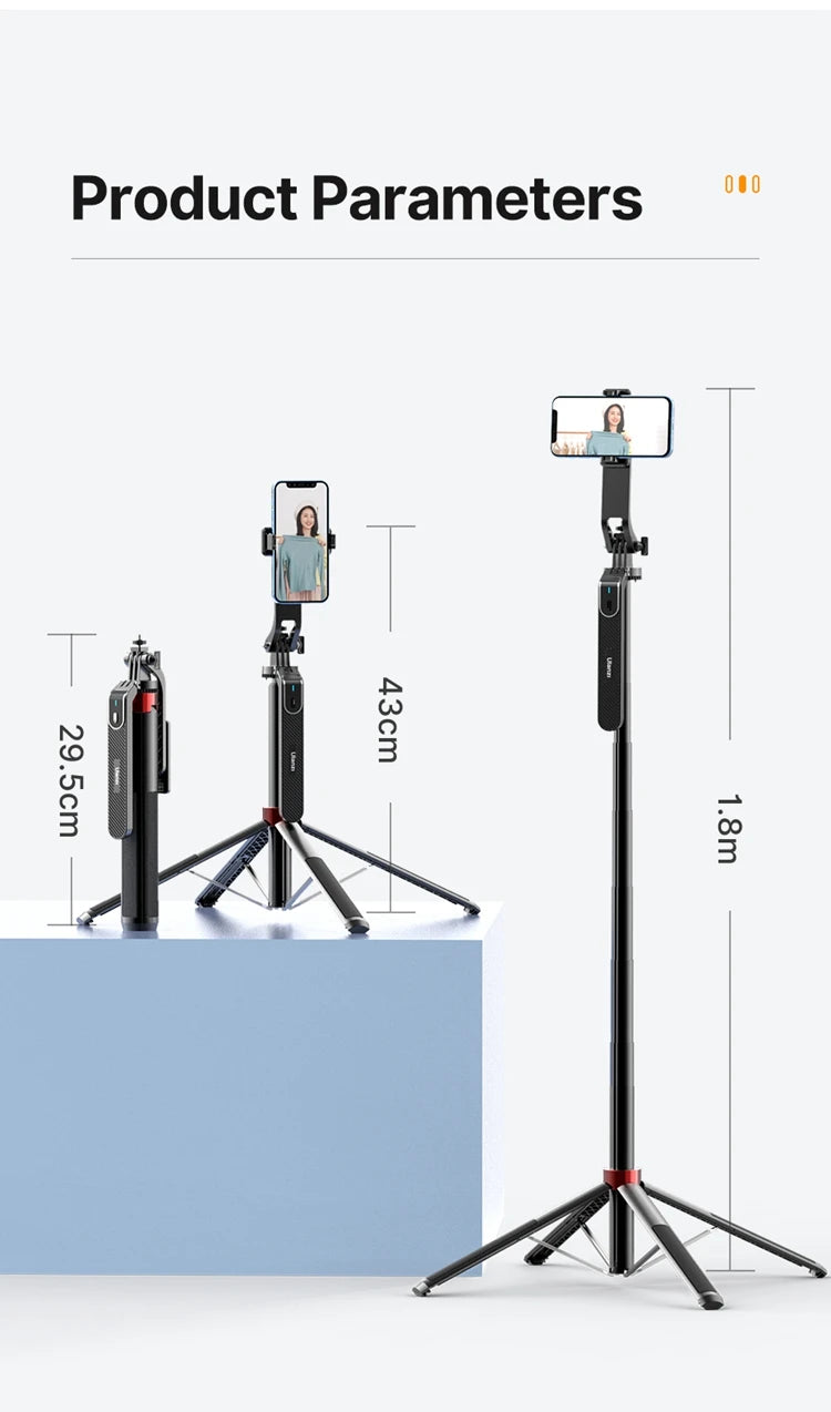 Ulanzi 1.8M Smartphone Selfie Stick Tripod – Bluetooth Remote & 360° Head