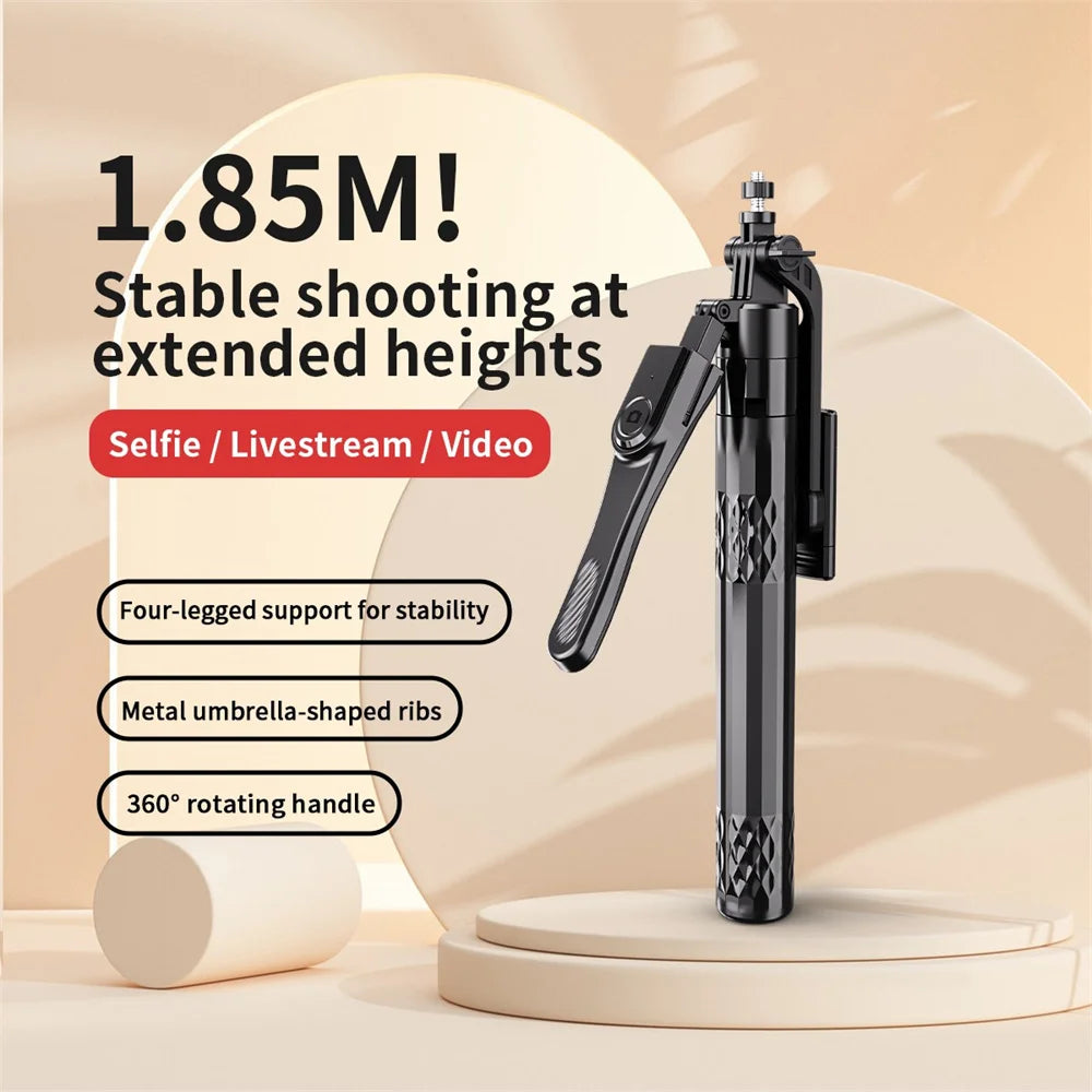 1.85m Bluetooth Selfie Stick with Tripod & Wireless Remote