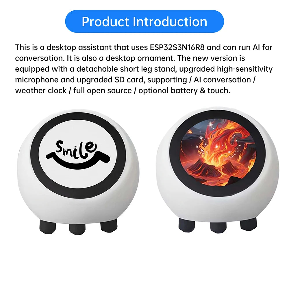 ESP32-S3 AI Voice Assistant Module – 1.28″ Screen, Weather Clock, Open-Source