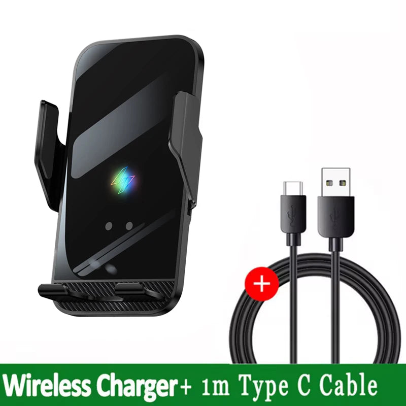 VIKEFON Qi Wireless Car Charger – One-Hand Auto Clamp with Cooling Fan