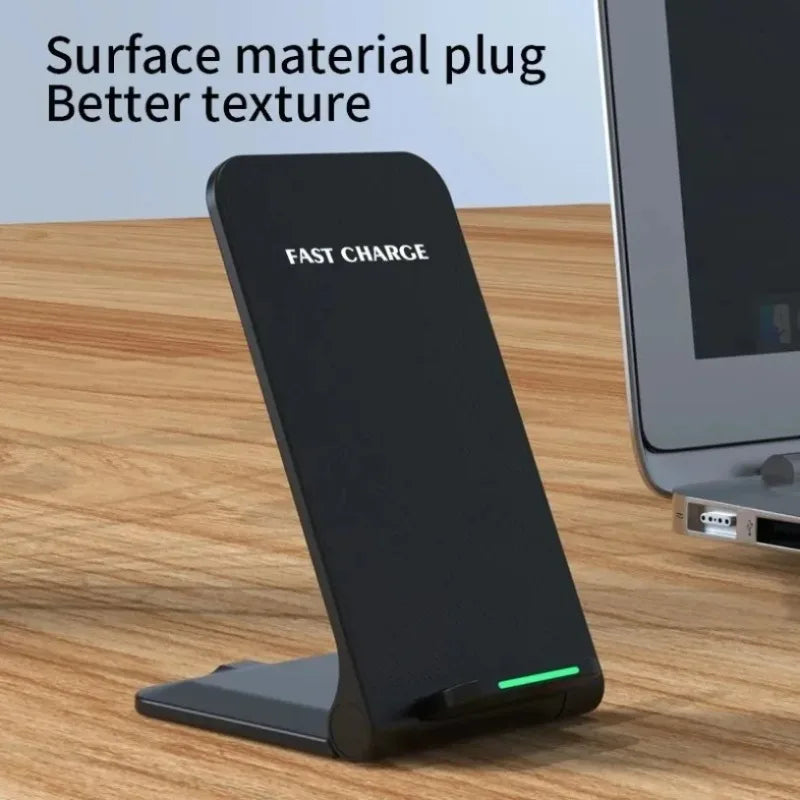 VIKEFON Fast Wireless Charger Stand 30W with Dual-Coil & Foldable Design