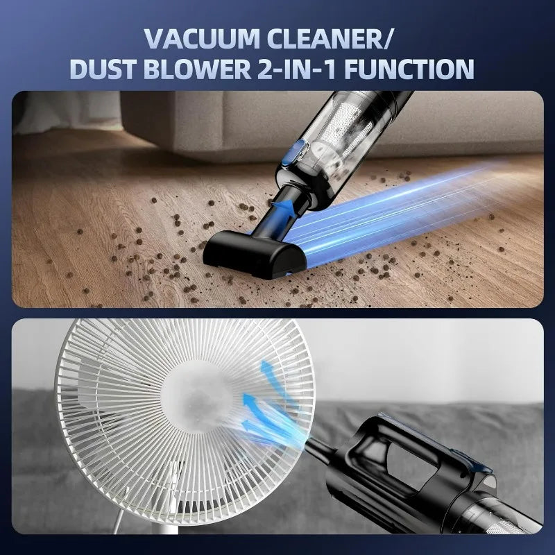 Handheld Car Vacuum Cleaner 2-in-1 – Powerful Suction & Air Duster, Rechargeable