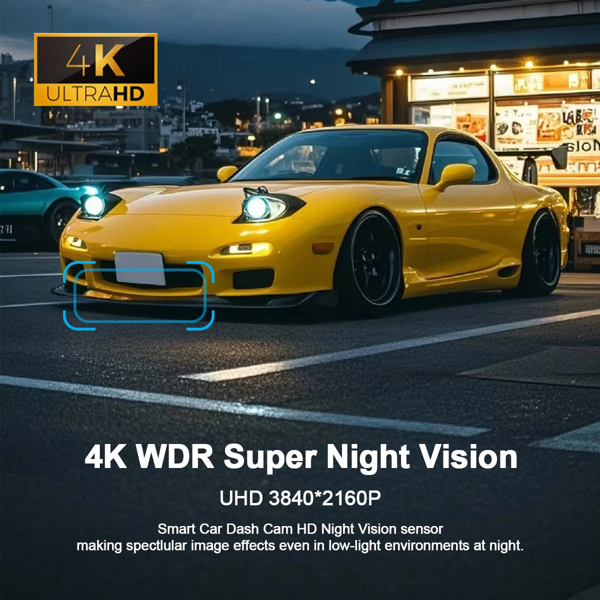 etymoofox 4K Mini Dash Cam – Ultra HD WiFi Car DVR with Night Vision & Parking Monitor