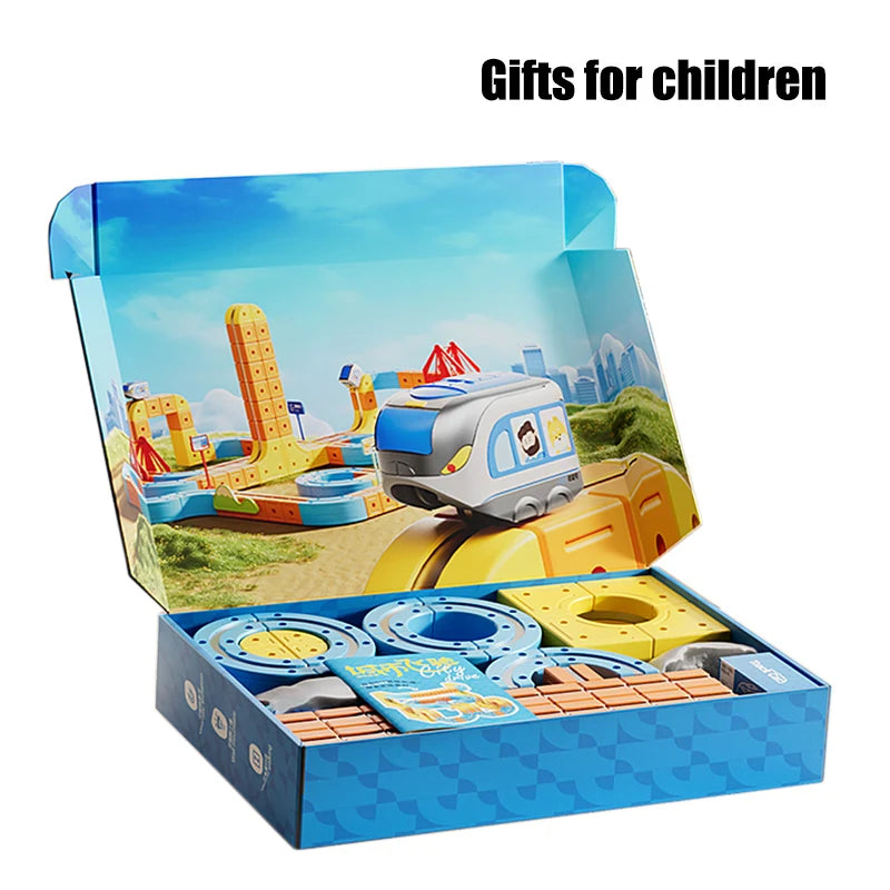 DIY 3D Magnetic Cube Train Set – Montessori STEM Track & Maze Learning Toy