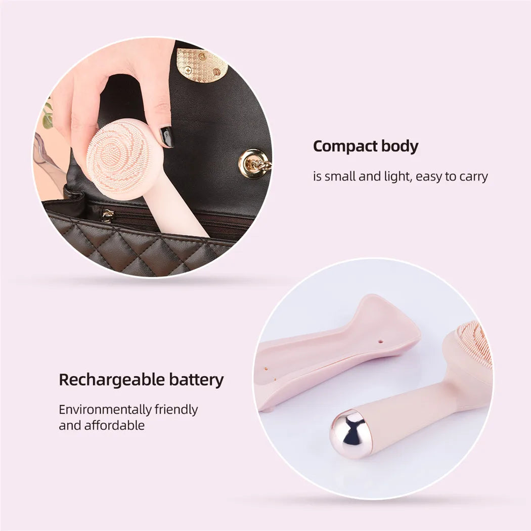 HOMEFISH Portable Facial Cleansing Device – 4-Mode Deep Clean & Massage Brush