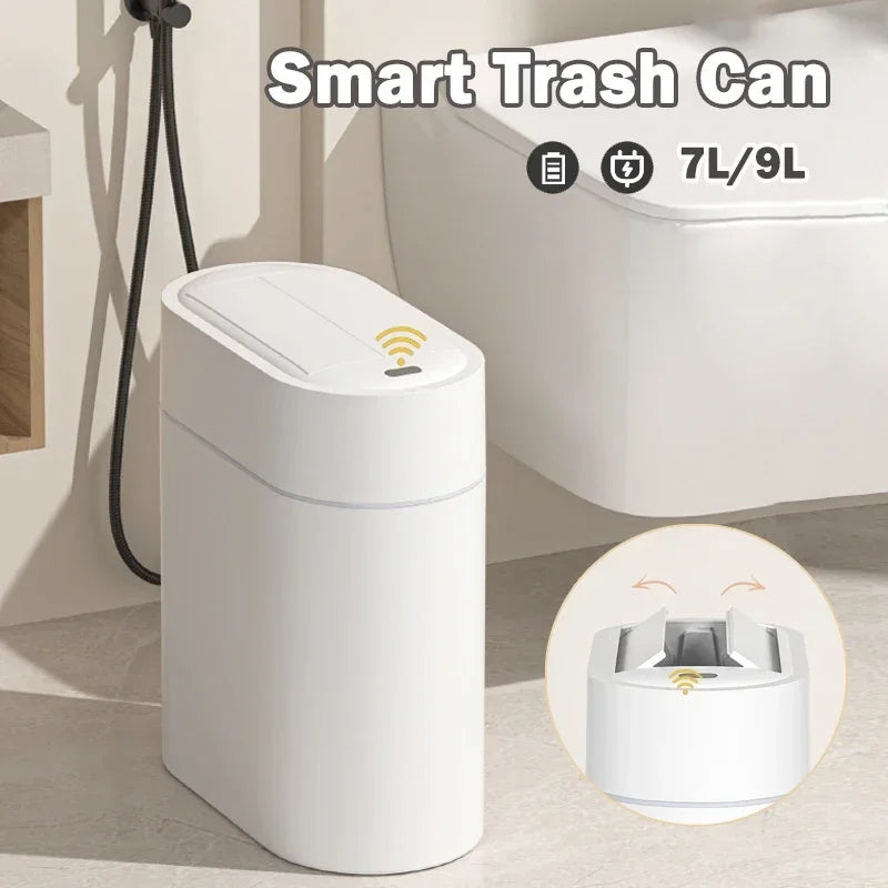 7L/9L Smart Trash Can with Lid – Motion Sensor Touchless Garbage Bin