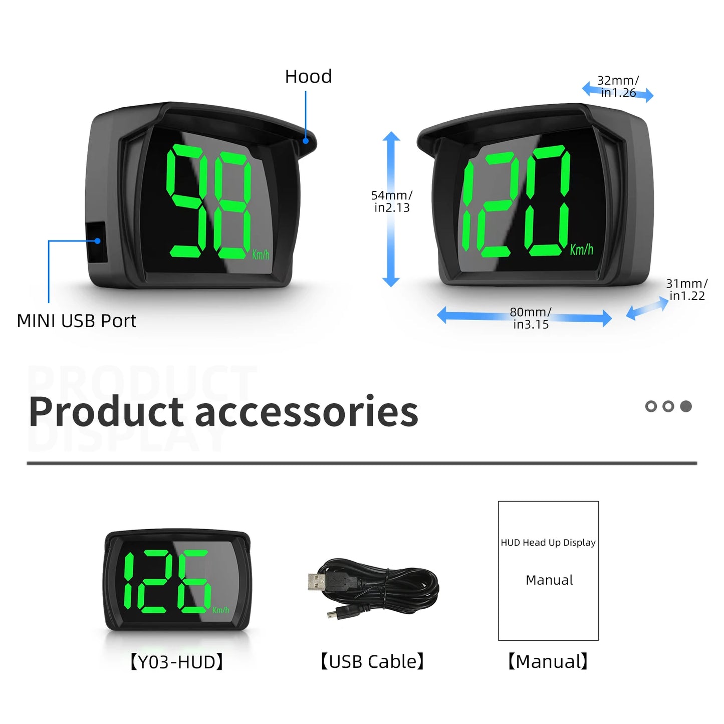 P15 OBD Smart Head-Up Display – Digital Speedometer, RPM, Water & Oil Temperature, Turbo Pressure, OBD2 Multi-Function HUD