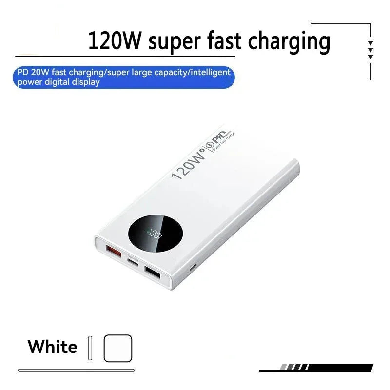 120W Ultra-High Capacity Power Bank 80000mAh – Fast Charging with Digital Display