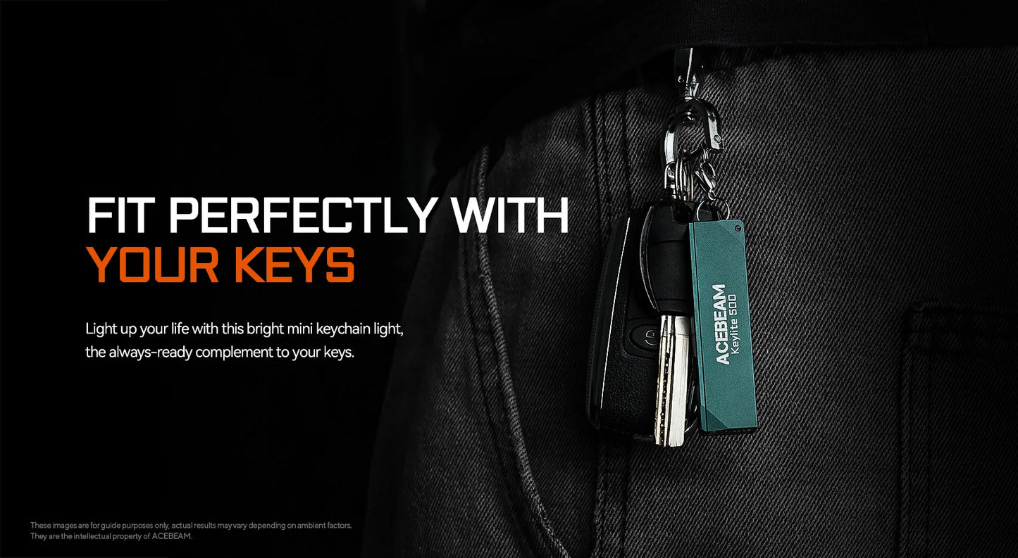 Keylite 500 Rechargeable Keychain Flashlight – 500 Lumens USB-C Mini EDC Torch