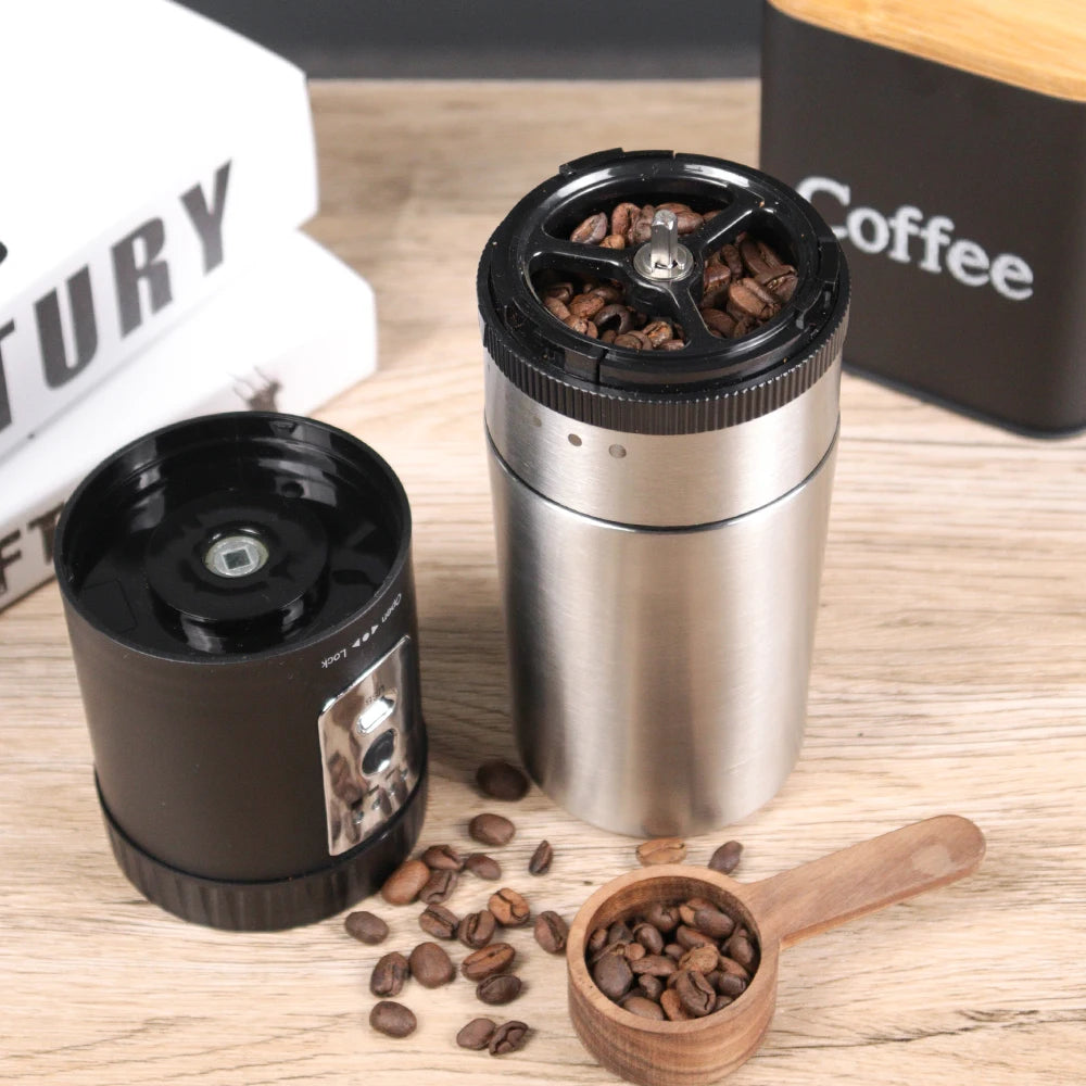 SENSEMAKE Portable Electric Coffee Maker with Grinder – Rechargeable 3-in-1 Travel Brewer