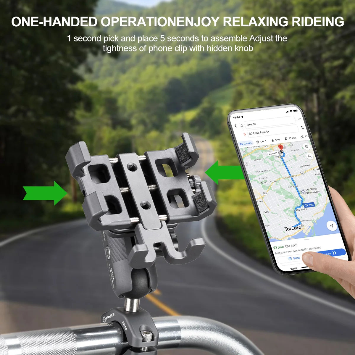 Motorcycle Phone Holder CPC-09T6F – Universal Handlebar Mount